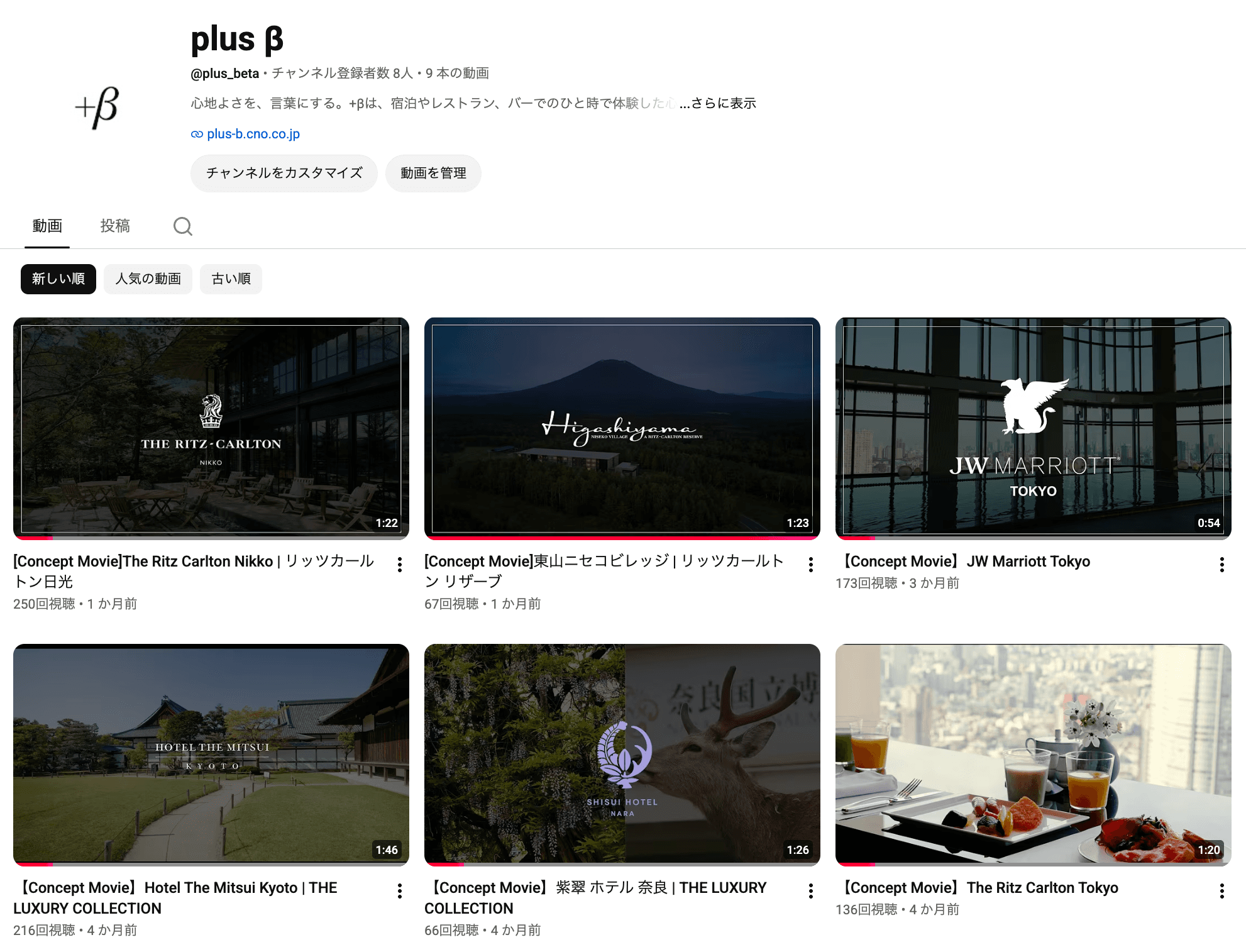plus β の YouTube チャンネル